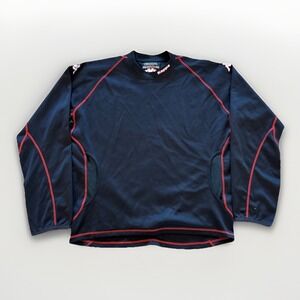 Kappa Shirt Mens XL Pullover Long Sleeve Crew Neck Black Y2k Vintage Black